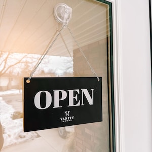 Open Closed Sign UV PRINTED Double Sided Business Signage Door Welcome Shop Sign