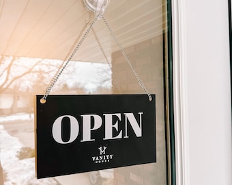 Open Closed Sign UV PRINTED Double Sided Business Signage Door Welcome Shop Sign