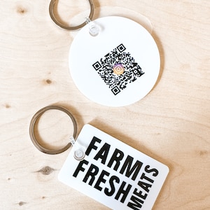 Business QR Code & Logo Keychain