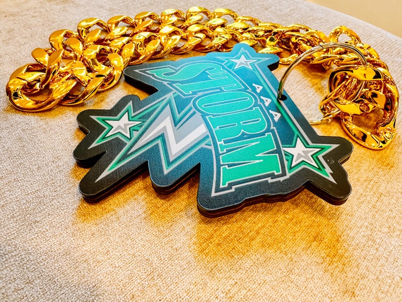Custom uv printed Oversized Sports Chains / Gold oversized chain / Player of the game reward/ Custom Swag Bling image 6