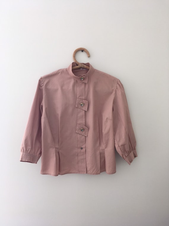 Vintage Paris 40s incredible new blouse in pink co