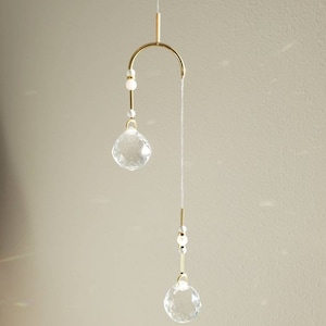 Mobile Double Sun Catcher | Summer Linen and Brass