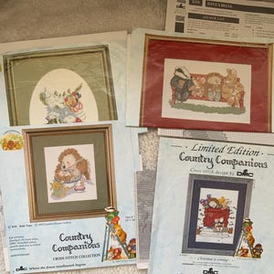 Cross stitch charts for DMC Country Companions. Some delightful pictures to stitch for many occasions. No threads or Aida.