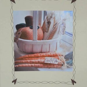 Sewing pattern to make a basket of vegetables for display purposes such as a harvest festival