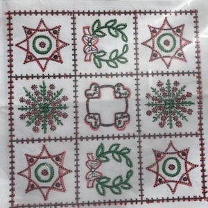Vintage Wall quilt. Jack Dempsey Quilt Blocks: 36" Printed Embroidery Cloth