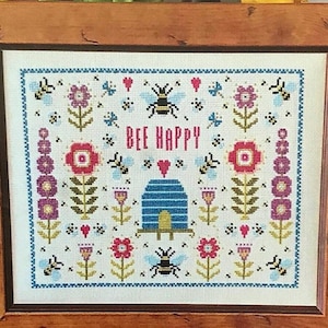 Cross stitch kit by The Historical sampler Company, ’Bee Happy’. Preowned