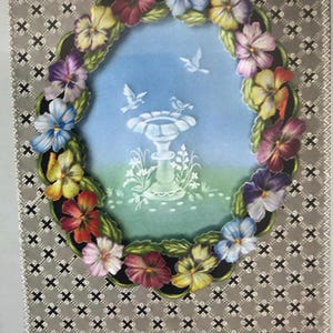 Parchment craft pattern and DVD for a Pansy flower frame design.