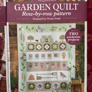 Quilt patterns, 3 new and unused. Choose between.  Aztec Octagon,  Cottage Garden or Garden Quilt. All from The Quilter magazine