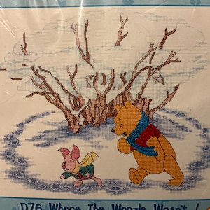 Winnie the Pooh Cross Stitch Kit: "Where the Woozle Wasn't" (14 Count Aida)