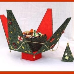 Vintage Christmas Tree Exploding Box Making Kit: Card Templates Included
