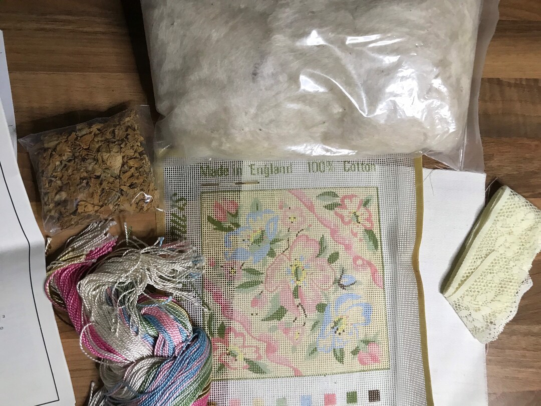 Vintage Needlepoint Kit to Make a Potpourri Pin Cushion in Etsy