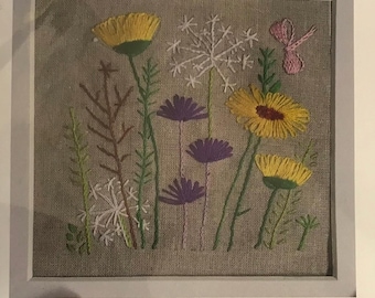 Embroidery kit. ‘Wild Flowers’. Ideal for beginners