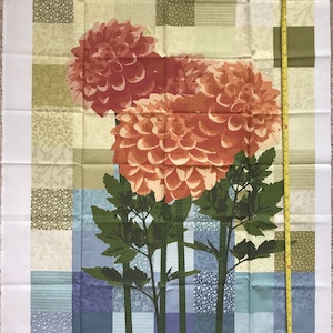 Floral fabric panel from the Sewing Street - chrysanthemums. Panel measures 24” x 31”