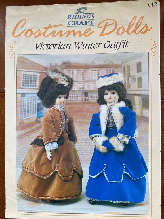 sachin and babi light blue dress Dolls Victorian Winter Outfit Sewing Pattern, Costume Doll Dress