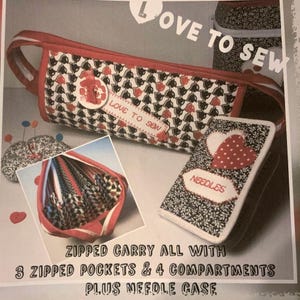 Sewing kit to make a carry all with 3 zipped pockets, 4 compartments and a needle case. Comprehensive instructions.