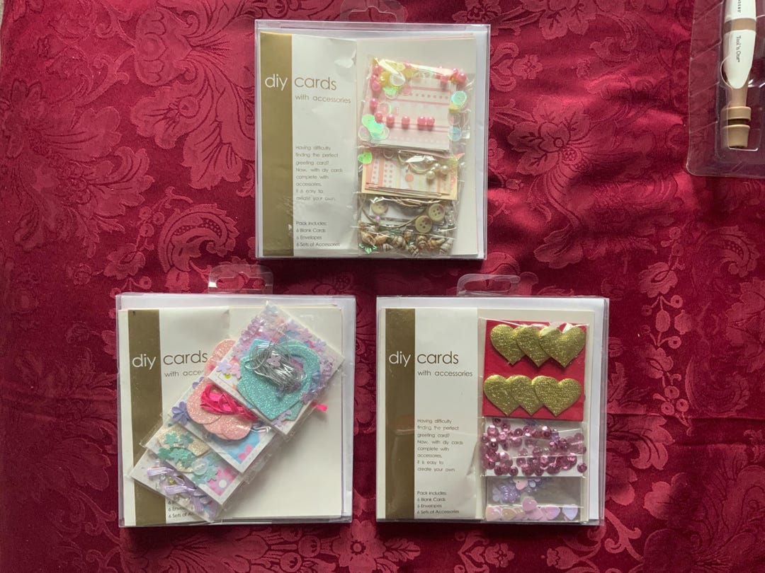 DIY Card Making Kits X 3 Embellishments Included, Set of 6 Cards in ...