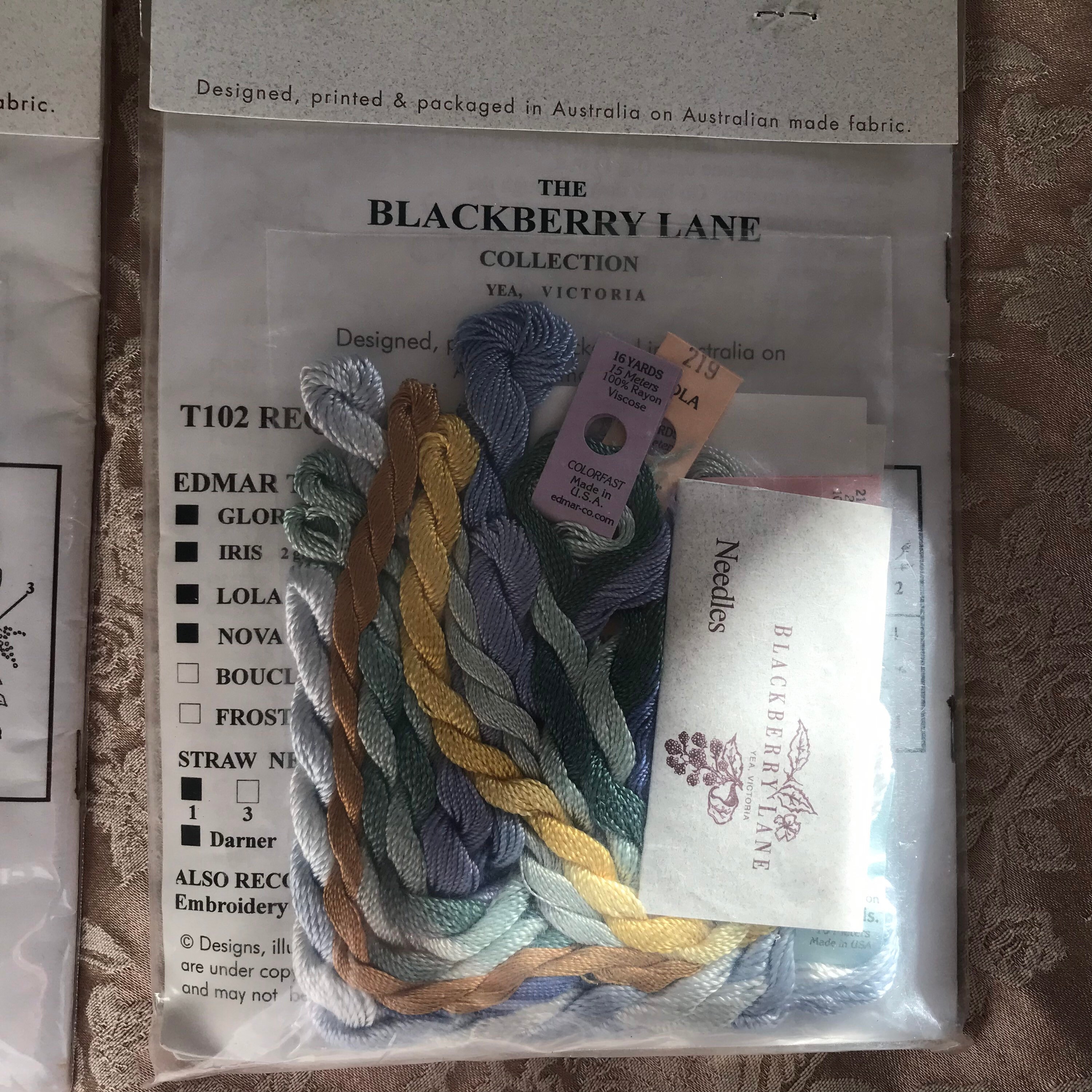 Brazilian Embroidery Kits From Australia by the Manufacturer Blackberry Lane Using Edmar Threads