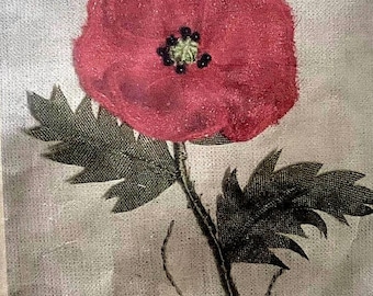 Vintage Poppy Stumpwork Embroidery Kit, 3D Project