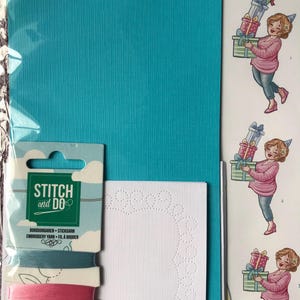 Embroidery Decoupage Card Kit, Stitch & Glue Designs