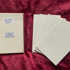 Self adhesive white backing board. 6” x 4.5”. 6 available.
