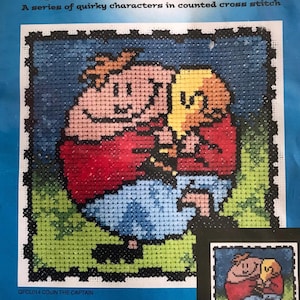 Comic Character Cross Stitch Kit, Squircles Captain, Beginner Friendly
