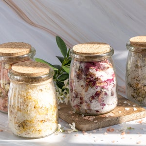 Handmade Herbal Bath Salts: Floral Essential Oils, Spa Gift