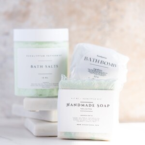 Bath Salts Gift Set with Bath Bomb and Soap | Best Gift For Mom| Gift For Her | Eucalyptus Spa Relaxing Set