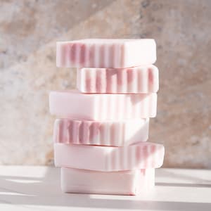 Pack of 3 Handmade Soap Bars | Rose petal scented | Christmas Gifts | Unique Holiday Gift| Gift For Her | Stocking Stuffer | 4.5 oz each