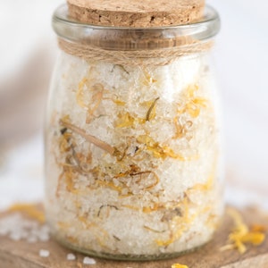 Calendula Citrus Bath Soak: All-Natural Spa Gift in Glass Jar