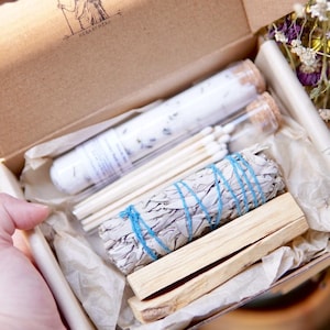 Self-Care Ritual Kit: Lavender Bath Salts, Sage, Palo Santo & Matches