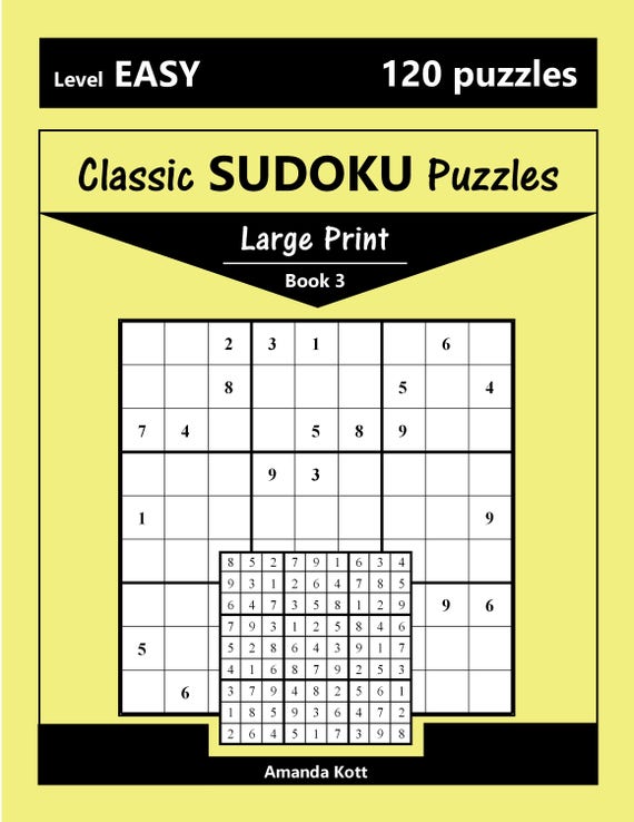 Printable Large Print Classic Sudoku Puzzles 120 puzzles | Etsy