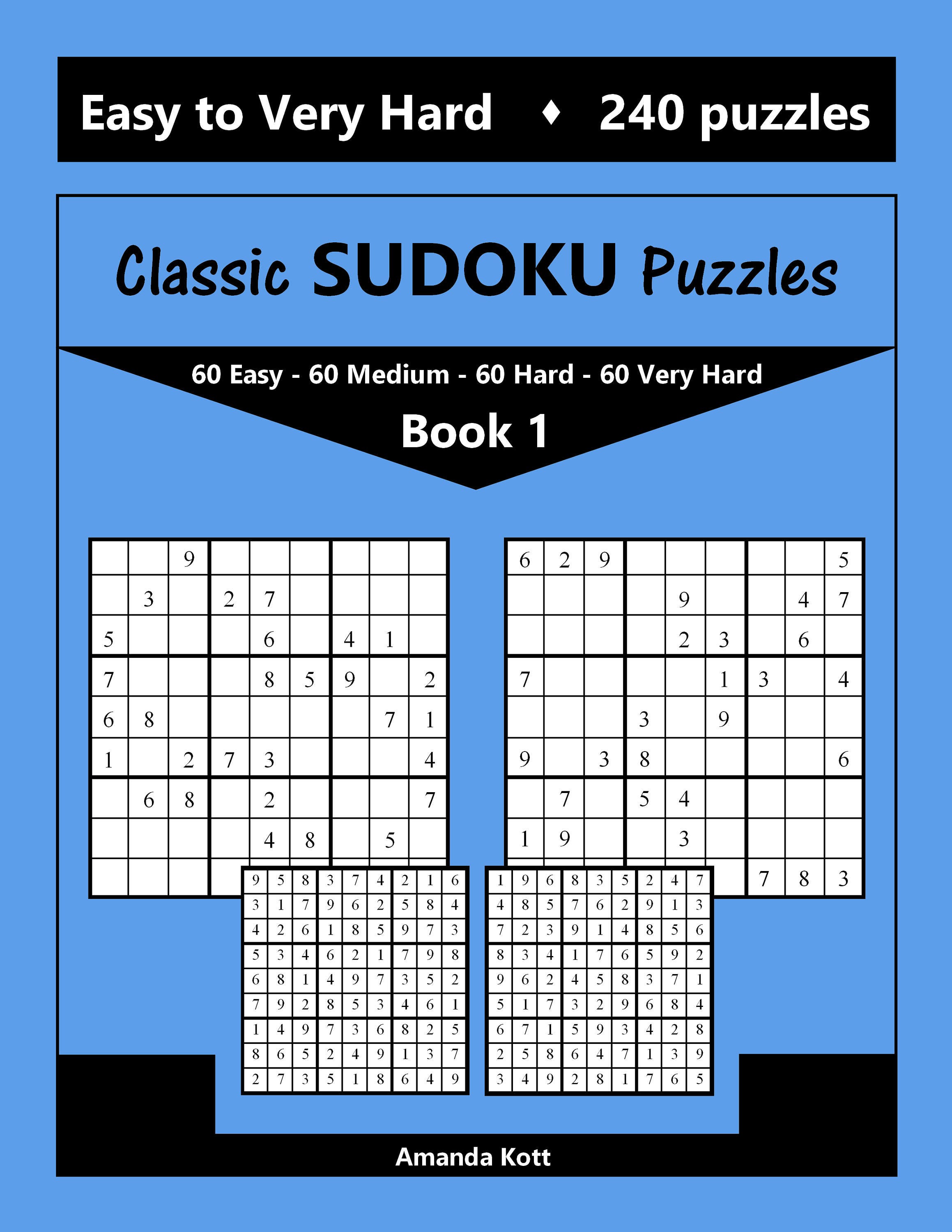Classic Sudoku Puzzles Easy to Very Hard 240 puzzles Book Etsy
