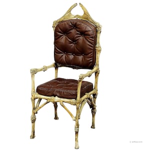 Large Vintage Cattle Bone Throne Armchair, Germany ca. 1930