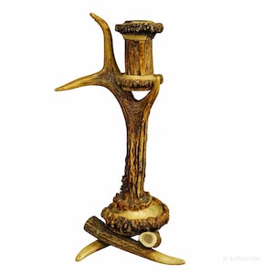 Antique Antler Candle Holder with Deer Horns, Germany around 1900