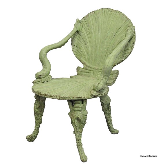 Antique Wooden Carved Grotto Armchair Ca 1880 Etsy