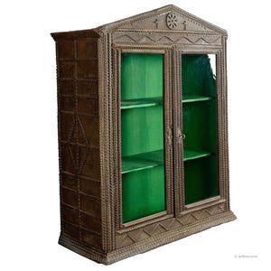 Antique Tramp Art Cabinet ca. 1900