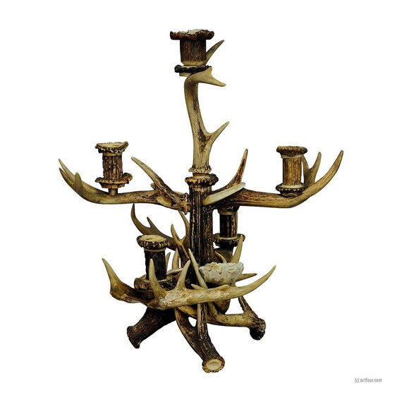 A Great Black Forest Cabin Decor Antler Candelabra Circa 1900 Etsy