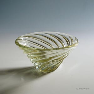 Venini Art Glass Bowl &#39;Diamante&#39; by Paolo Venini, Murano 1930s