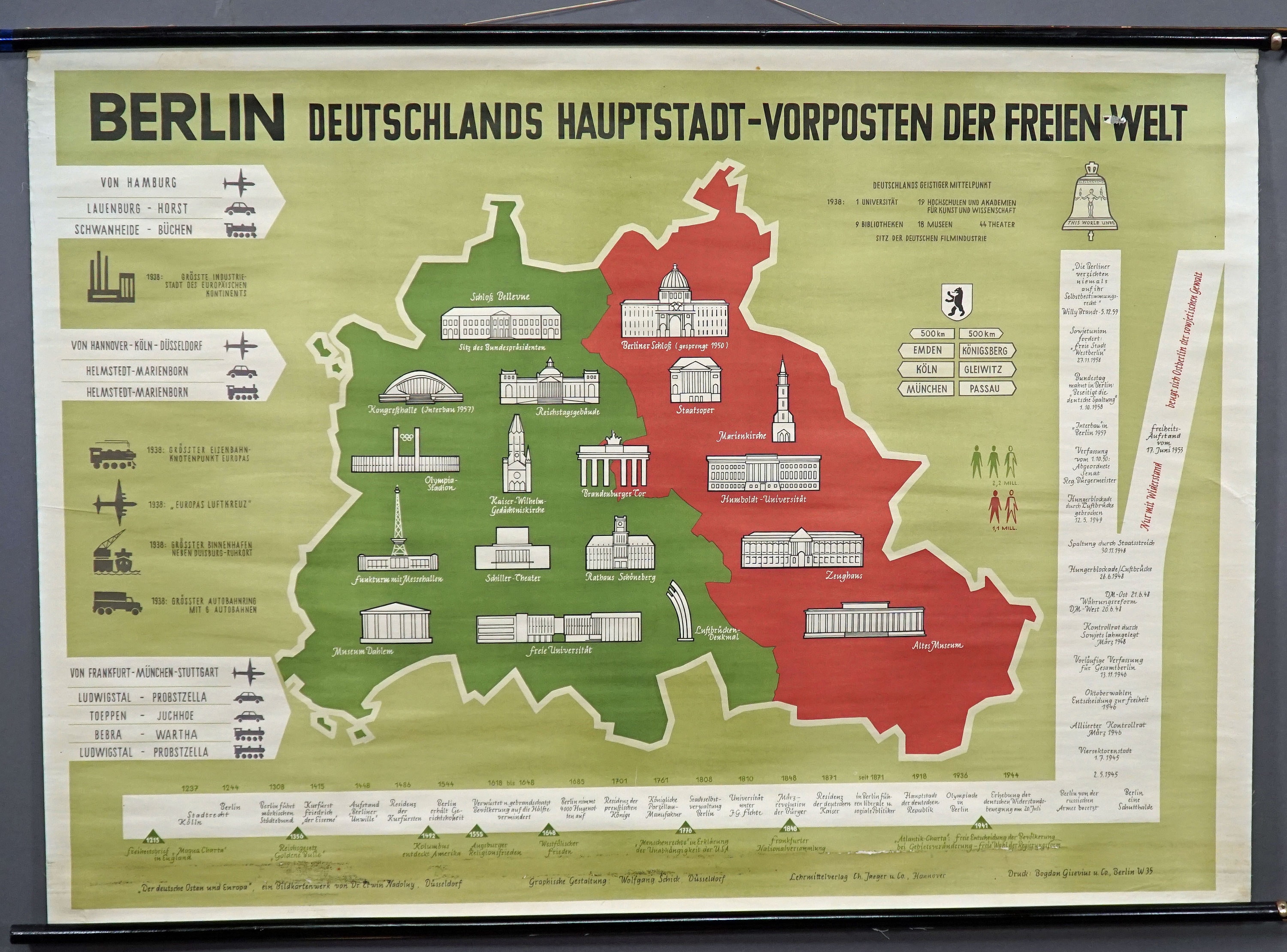 History Wallchart Berlin Separated German Capital Facts Figures - Etsy