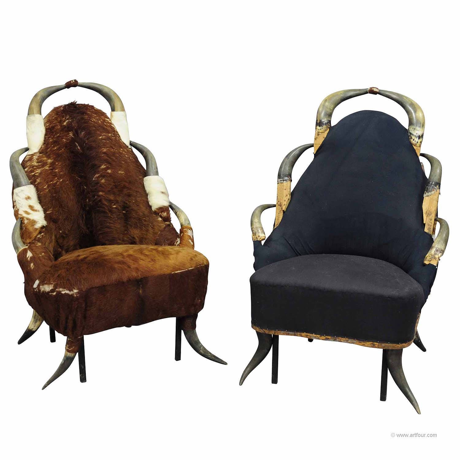 A Pair Great Antique Horn Chairs Austria Ca. 1870 Etsy