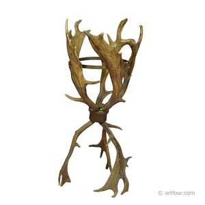 Antique Cabin Decor Antler Basket, Germany ca. 1900