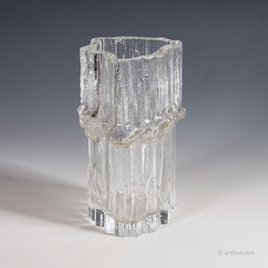 Jarrón artístico vintage de vidrio de Tapio Wirkkala para Iittala 1967