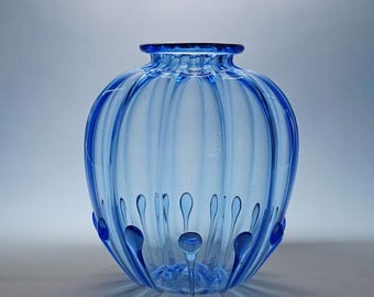 Zecchin Murano イタリア アート ガラス花瓶 13.75 インチ サイン入り