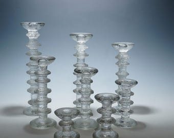 Set (3pc.) Iittala Festivo BLUE Timo Sarpaneva Candle Holder True