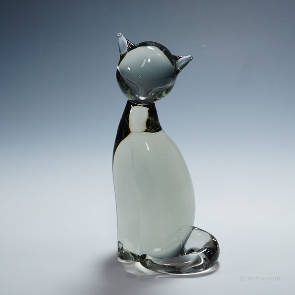 Sculpture of a Stylized Cat Designed by Livio Seguso for Graal Glass