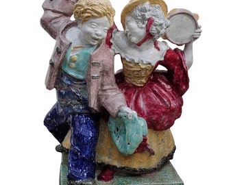 Nymphenburg Porcelain Sculpture Dancing Couple by Josef Wackerle