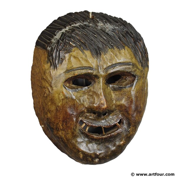 Folksy Hand Carved Tyrolian Carnival Fasnet Mask