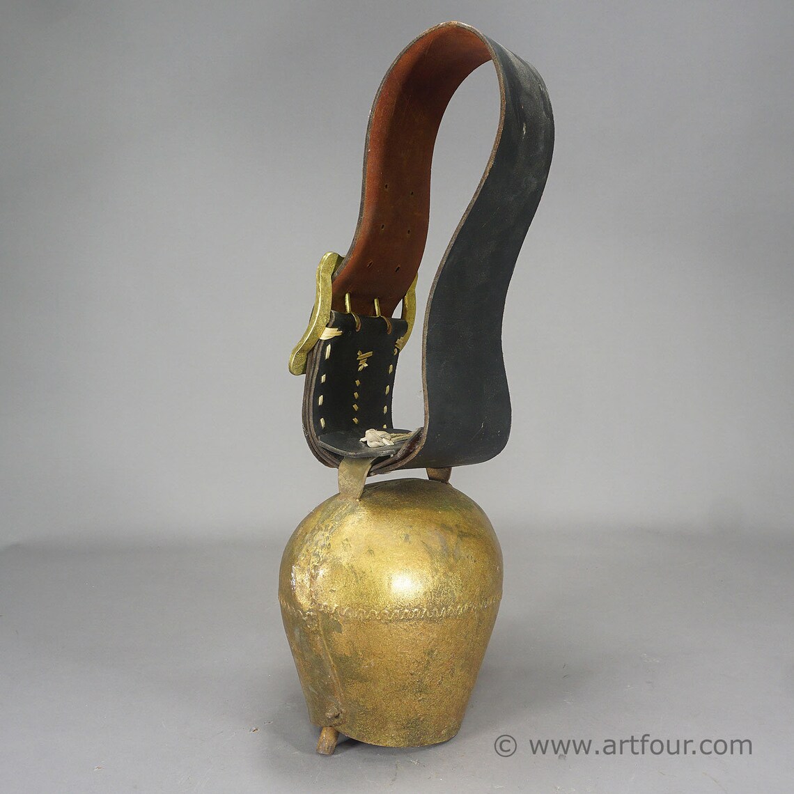 Vintage swiss cow bell with leather strap ca. 1920 Etsy