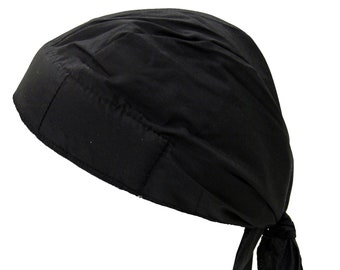 Biker Leather Headwrap Skull Cap HOT LEATHERS Do-Rag Bandana Beanie Plain Studs 