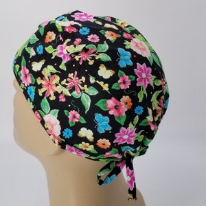 Surgeon Scrub Hat Nurse Doctor Cap Medical Nursing Gift EKG X-Ray Veterinarian, Flowers Butterfly Flower